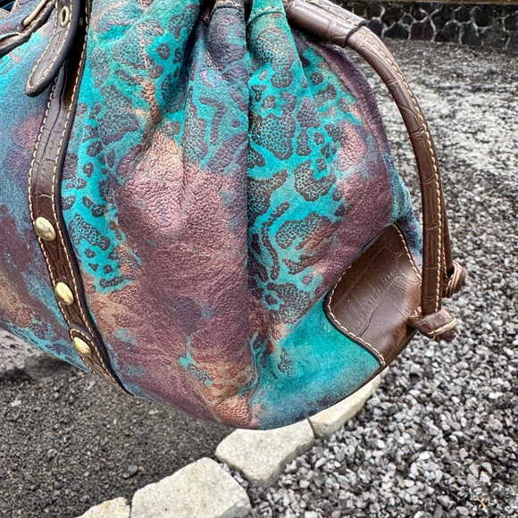 Sharif Studio Multicolor Embossed Leather & Fabric Shoulder Bag - Picture 12 of 17